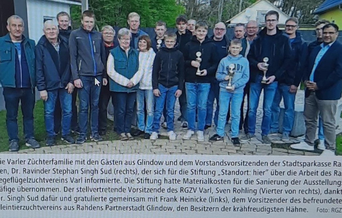 Eine Delegation des Kleintierzuchtverein Glindow in der Partnerstadt Rahden