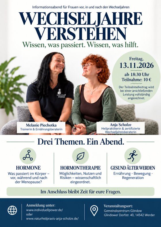 Wechseljahre verstehen – Informationsabend in Glindow