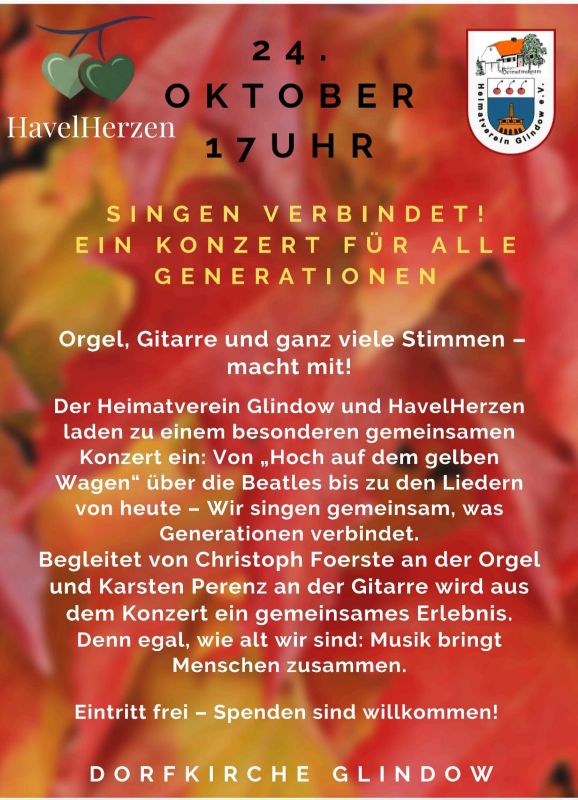 24.10. Feuer und Flamme für unsere Museen: Singen verbindet - Mitsingkonzert für alle Generationen